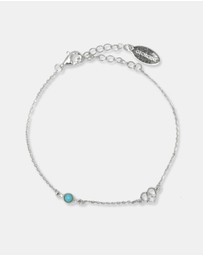 Georgini - Natural Turquoise And Two Natural Diamond December Silver Bracelet