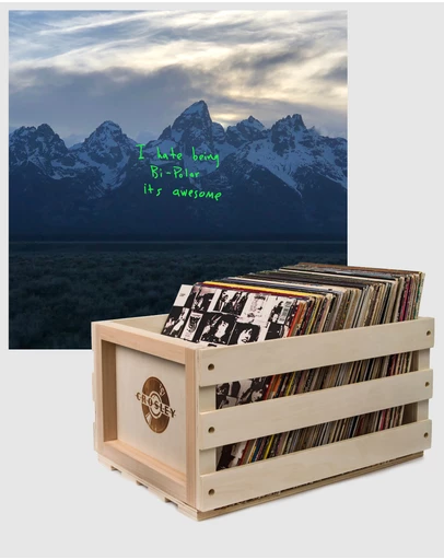 Universal Music - Crosley Record Storage Crate & Kanye West - Ye - Vinyl Album Bundle