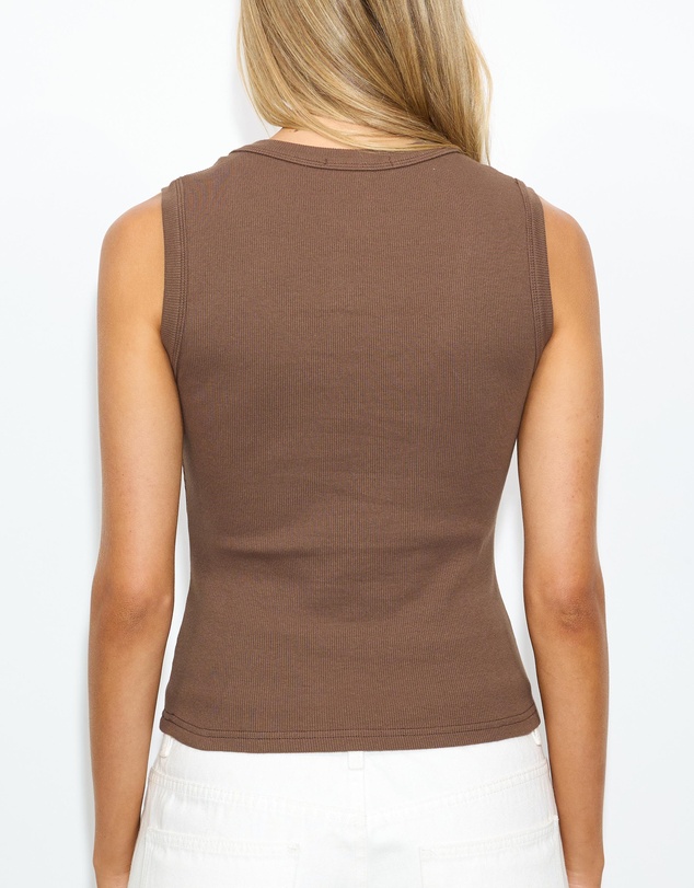 Dazie - Sadie V Neck Ribbed Tank