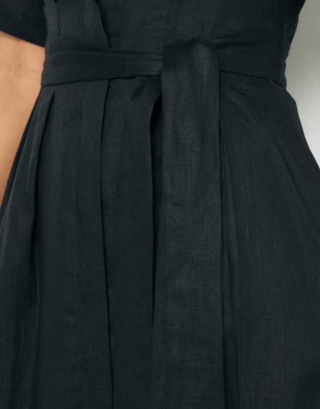 AERE - Orien Tuck Waist Linen Shirt Dress