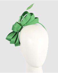 Max Alexander - Large Green Satin Bow Racing Fascinator