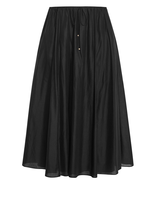City Chic - Plus size Elissia Drawstring Cotton Maxi Skirt - black