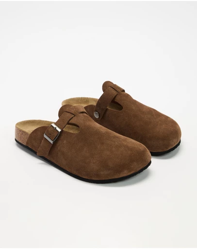 AERE - Suede Footbed Clogs - Men's