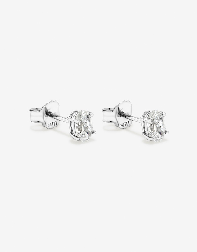 Michael Hill - Oval Cubic Zirconia Solitaire Stud Earrings in Sterling Silver