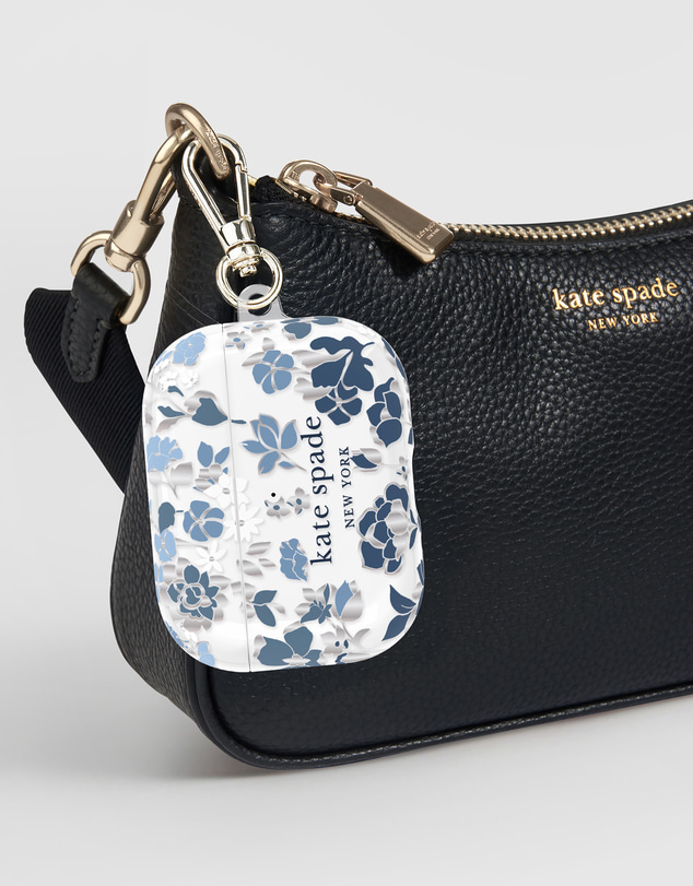 Kate Spade - Kate Spade Flowerbed Blue with Silver Clip Case for AirPod Pro 3