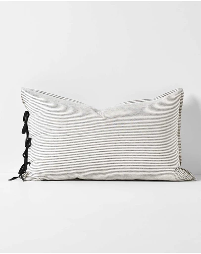 Aura Home - Chambray Mini Stripe Pillowcase - Smoke
