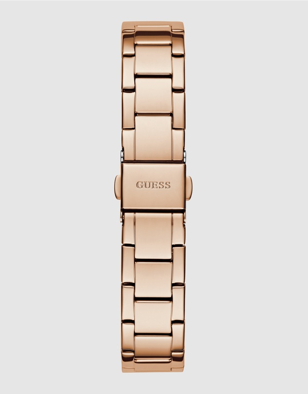 GUESS - Rose Gold-Tone 30mm White Dial with Crystal Bezel Women's Watch