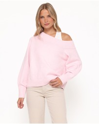 Petal & Pup - Ailis Off Shoulder Sweater - Pink