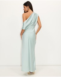 Dazie - Current Asymmetric Neckline Maxi Dress