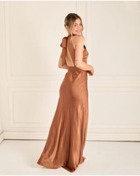 Six Stories - Halter Neck Satin Bridesmaid Dress