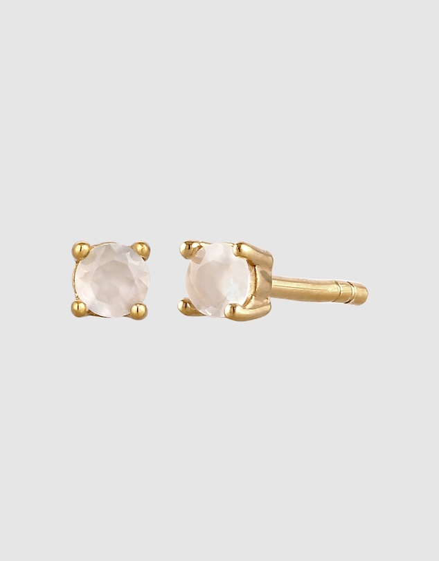 Elli Jewelry - Earring Stud Moonstone 925 Sterling Silver Gold-Plated