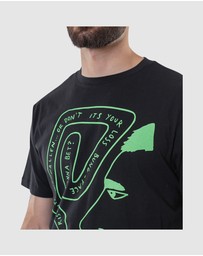 Fallen Footwear - Fallen Footwear Men Pawn Regular Fit Tee Billy Mark Jumper Black/Lime