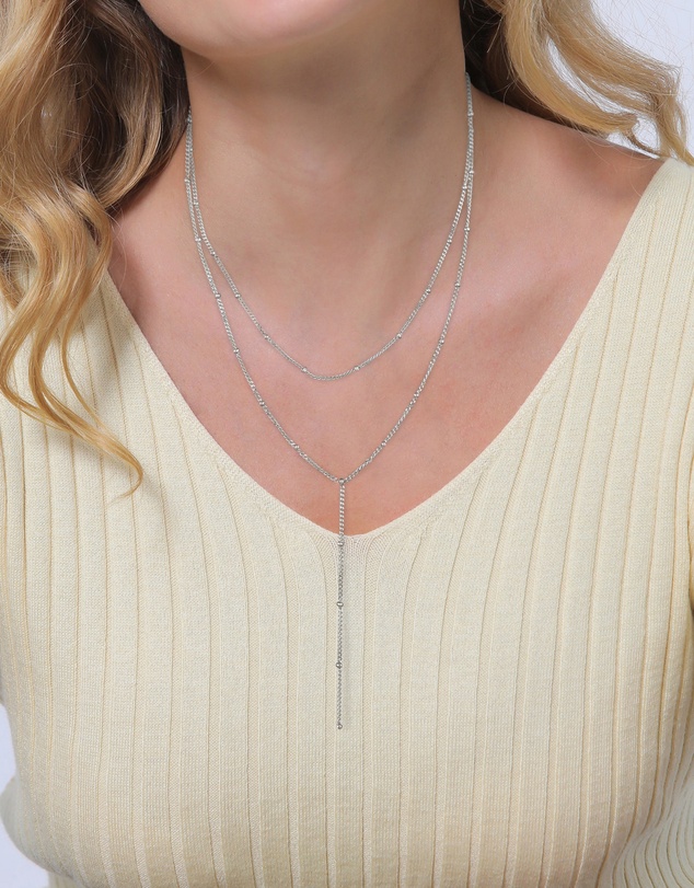 Elli Jewelry - Ball Layer Y-Necklace in 925 Silver