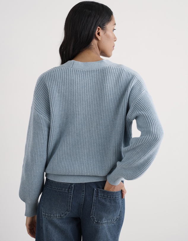 Seasalt - Seasalt Cornwall Blue Winding Creek Organic Cotton Knit Cardigan