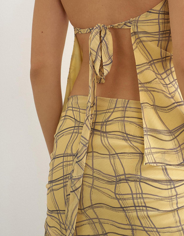TOPSHOP - Kelly Ruffle Check Halter Top