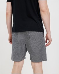 Surrounded By Ghosts - The Obsidian Denim Drawstring Shorts