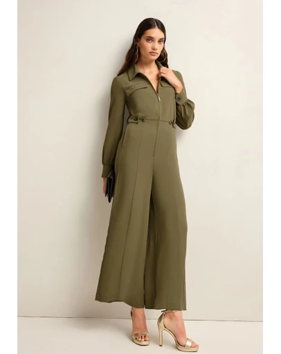 NEXT - Crepe Long Sleeve Wide Leg Jumpsuit