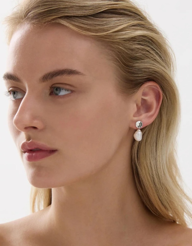 Najo - Ocean Drift Silver & Pearl Earring