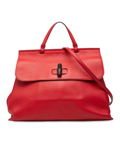 Pre-Loved by Azura Reborn - Pre-Loved Large Leather Bamboo Daily Satchel