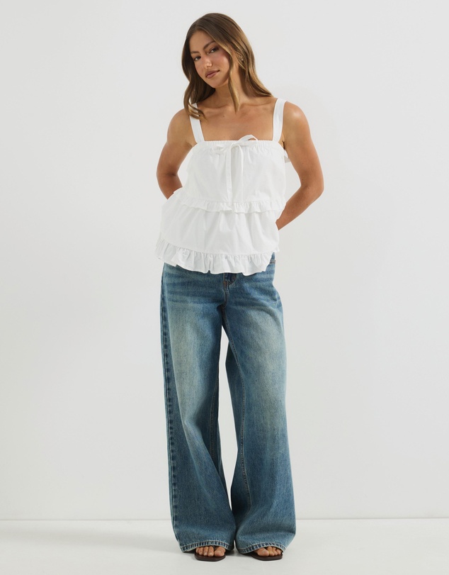 Atmos&Here - Polly Cotton Tiered Bow Top
