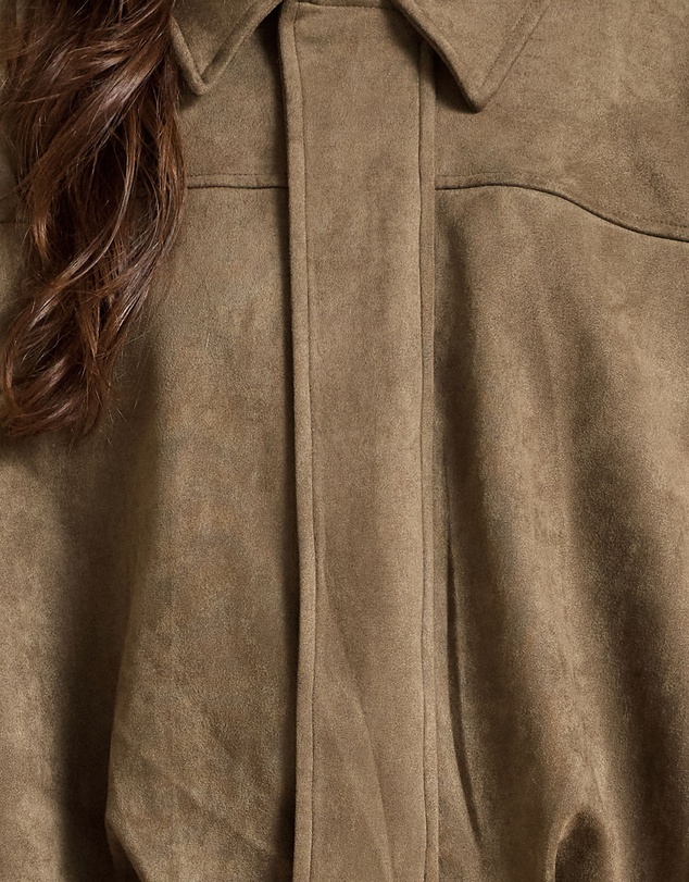 MVN - Faux Suede Bomber Jacket