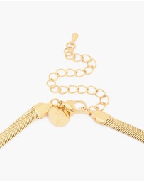 Lovisa - Waterproof Gold Plated Stainless Steel Flat Detail Chain Necklace