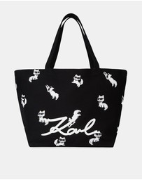 Karl Lagerfeld - Ikon Choupette All Over Print Tote Bag