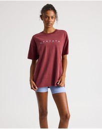Upstate - Thrive Tee - Warm Cherry Snow Wash