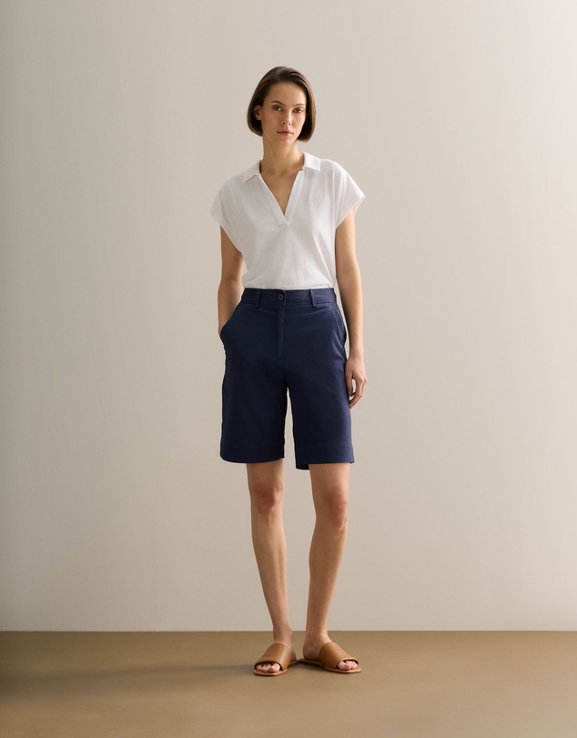 Trenery - Stretch Cotton Twill Walker Short in Navy