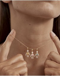 By Charlotte - Tiny Dancer Pendant - Pink Crystal