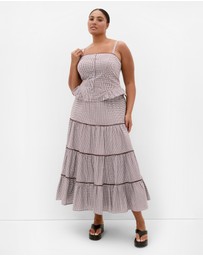 City Chic - Tessa Check Print Bustier Top