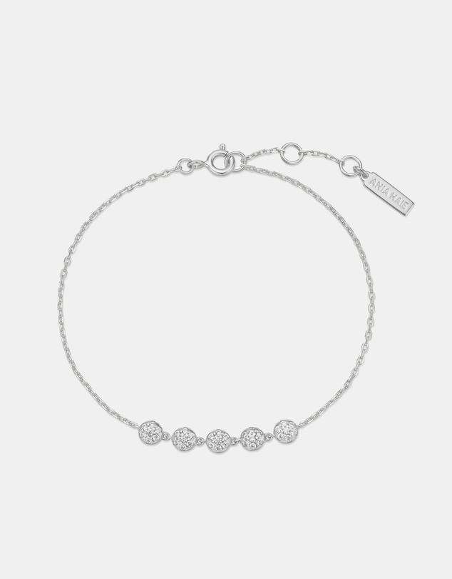 Ania Haie - Ania Haie Silver Pave Multi Beaded Chain Bracelet