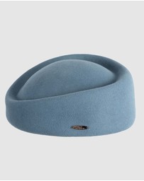 Max Alexander - Felt Blue Grey Pillbox Hat