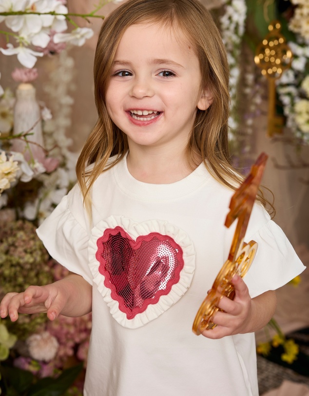 Fleur Harris - 'Heirloom Treasures' Frilly Tee in Snow White