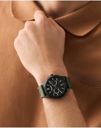 Aston Martin - HDL IP Black Bertelli Green Silicone Strap Watch