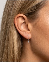 HOUSE OF SLANI - Pia Dainty Silver Drop Earrings