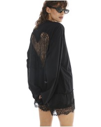 THE TALES - Heart Back Lace Long Sleeve Tee