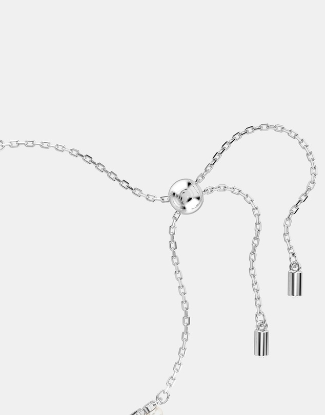 Swarovski - Matrix bracelet, Crystal pearl, Round cut, White, Rhodium plated
