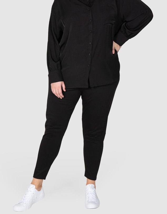 Love Your Wardrobe - Sacha Knit Ponti Wide Waist Pants