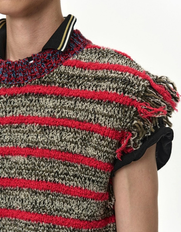 Andersson Bell - Fringe Stripe Wool Crew-Neck Vest