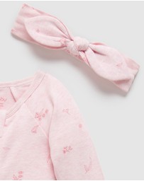 Purebaby - Zip Growsuit & Headband Set-Babies