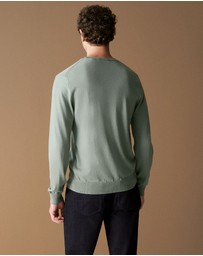Trenery - Merino Crew in Moss Green