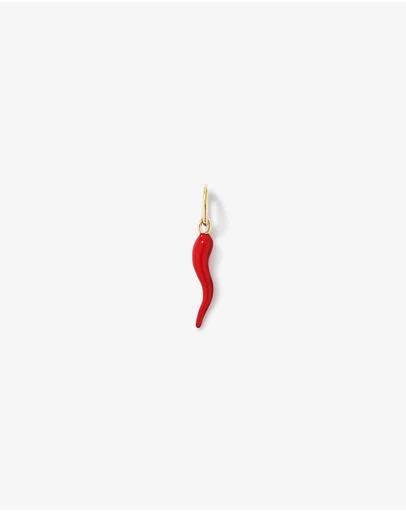 Michael Hill - Red Cornicello Pendant in Sterling Silver and 10kt Yellow Gold