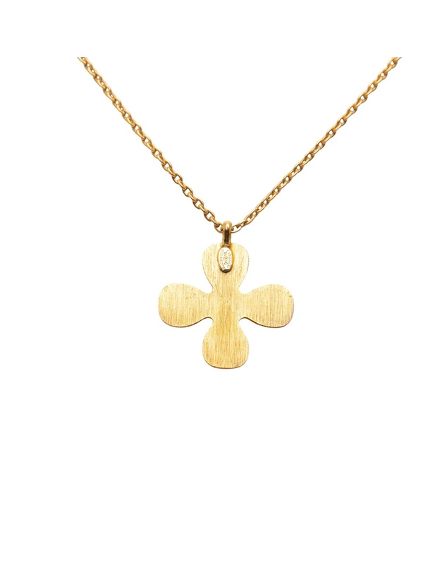 Pre-Loved by Azura Reborn - Pre-Loved Gold Plated CC Crystal Clover Pendant Necklace