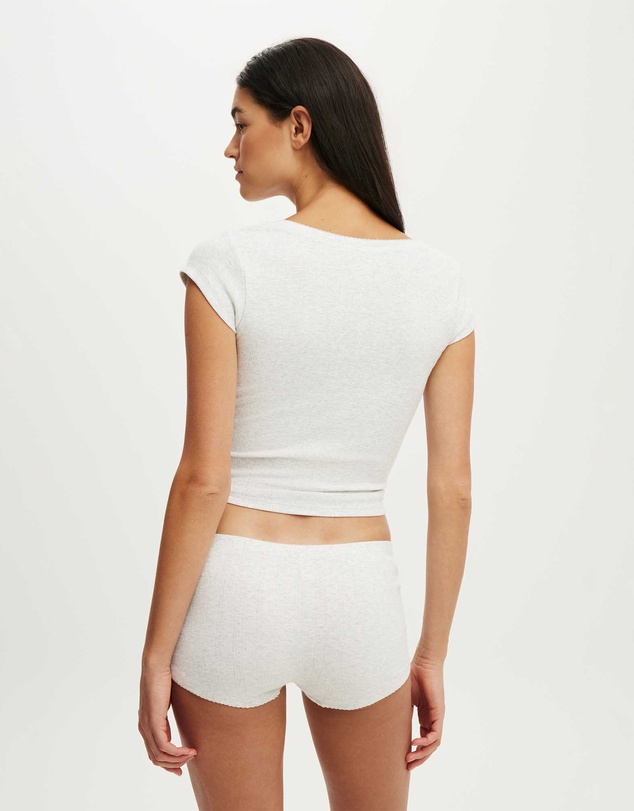 Cotton On Body - Dreamy Soft Pointelle Cross Over Tee