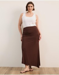 Atmos&Here Curvy - Tara Jersey Maxi Skirt with Gathers