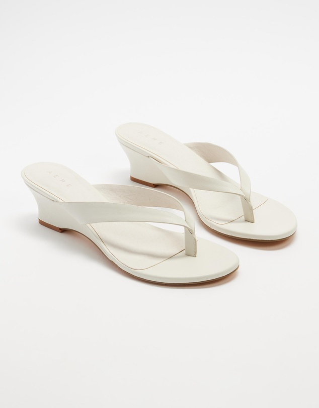 AERE - Leather Thong Wedge Heels