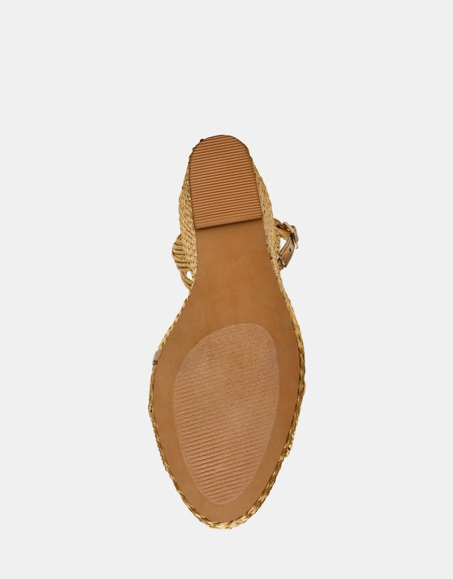 Steve Madden - Devin bronze raffia espadrille wedge sandal
