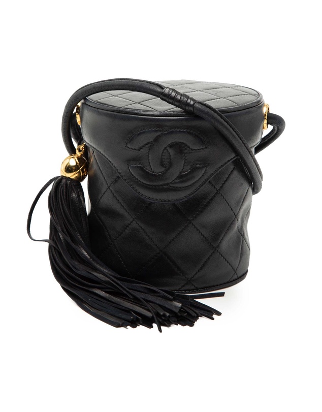 Pre-Loved by Azura Reborn - Pre-Loved Mini Quilted Lambskin Canteen Tassel Vanity Case