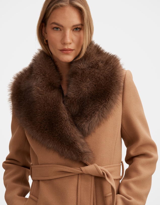 Forever New - Shelby Faux Fur Collar Coat